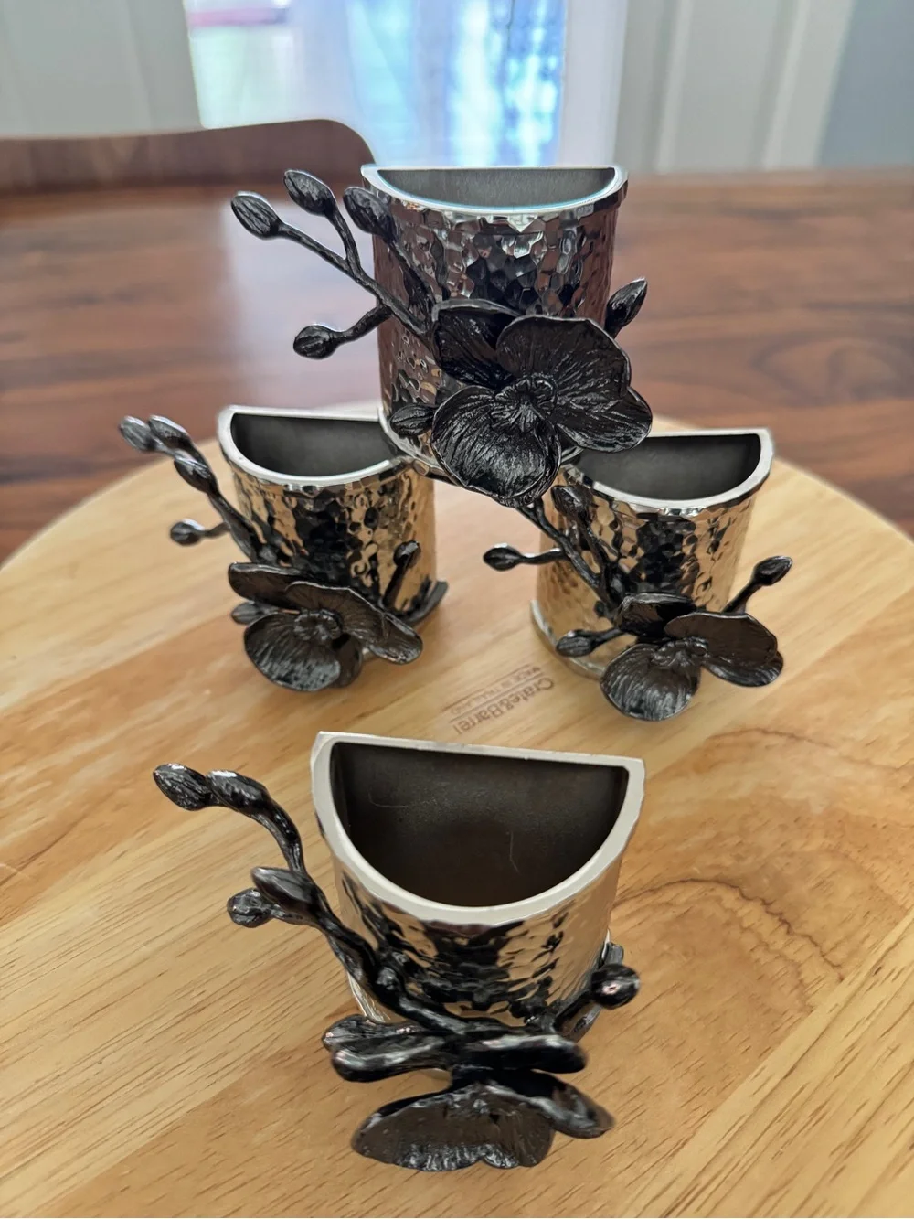 Michael Aram Black Orchid Napkin Ring Set Set of 4